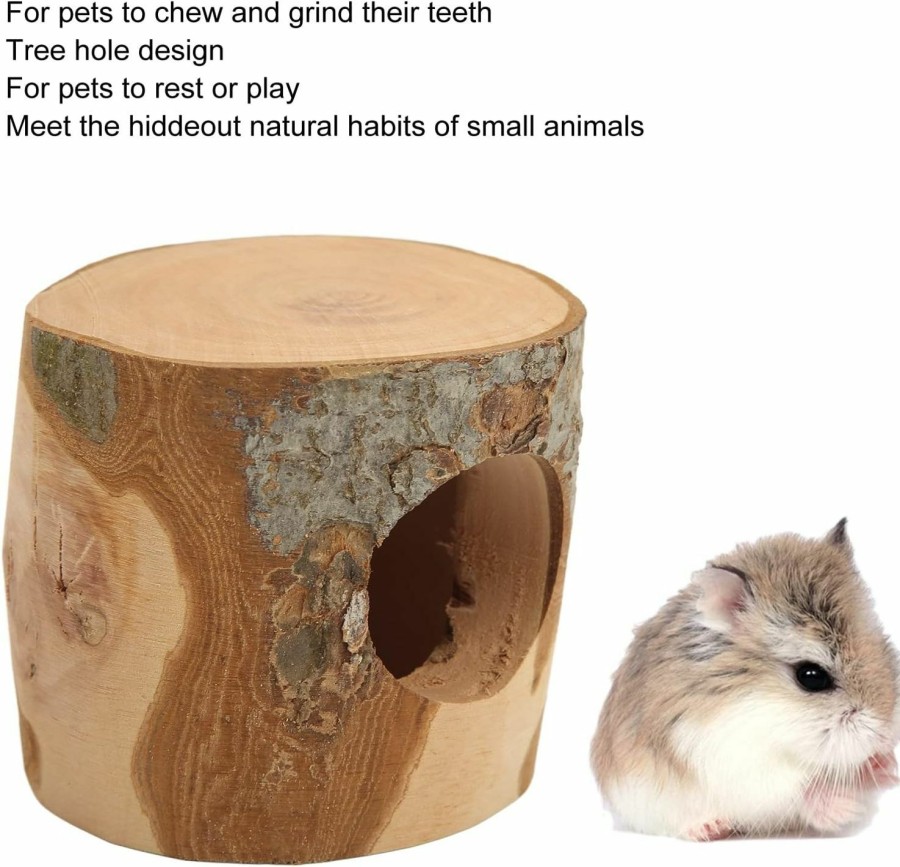 Small Animal Wene | Hamster Tree Hole Decorative Wooden Hamster Tunnel Tube Safe Pet Cage For Guinea Pig