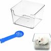 Small Animal ARBOZEW | Arbozew Hamster Sand Bath Box With A Shovel, Acrylic Transparent Critter'S Toilet, Small Animal Sauna Bathroom, Plastic Container Hideout For Hedgehog, Mice, Rat, And Other Tiny Pets.