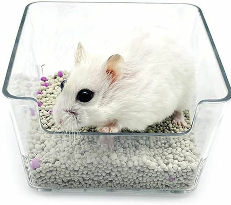 Small Animal ARBOZEW | Arbozew Hamster Sand Bath Box With A Shovel, Acrylic Transparent Critter'S Toilet, Small Animal Sauna Bathroom, Plastic Container Hideout For Hedgehog, Mice, Rat, And Other Tiny Pets.