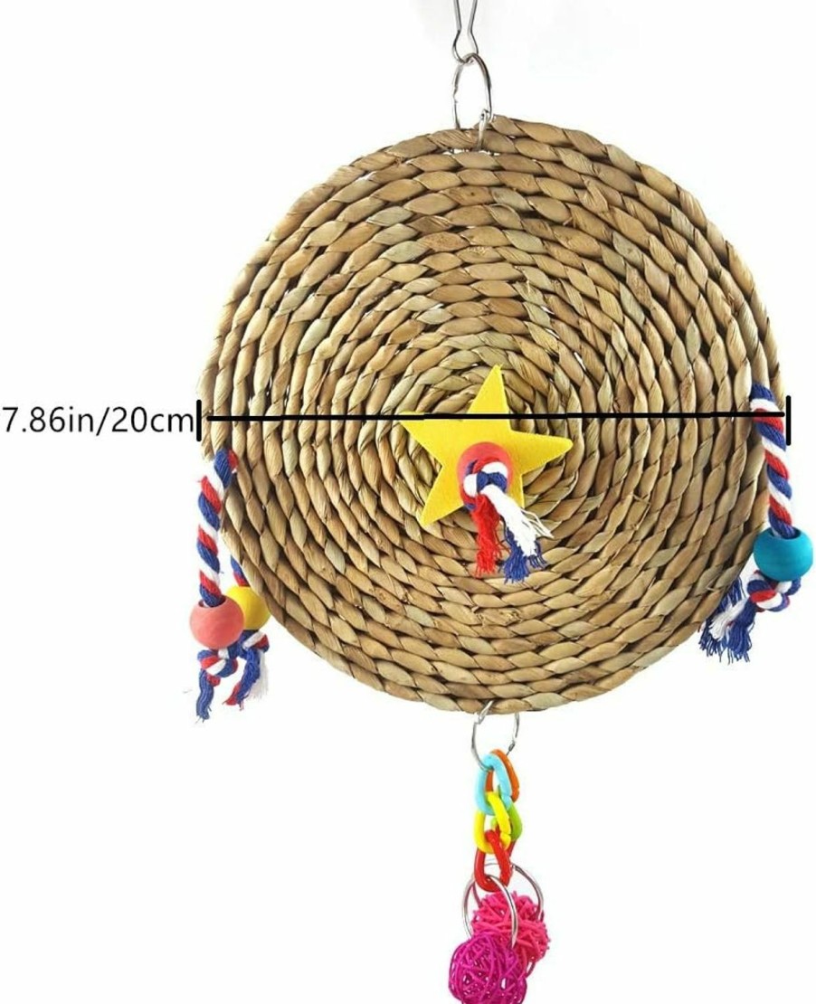 Small Animal Litewoo | Litewoo Bird Climbing Net Straw Braid Rope Net Hammock Ladder Bird Toy Rope Hanging Foraging Wall (18X24Cm/7X9.4 Inch) …