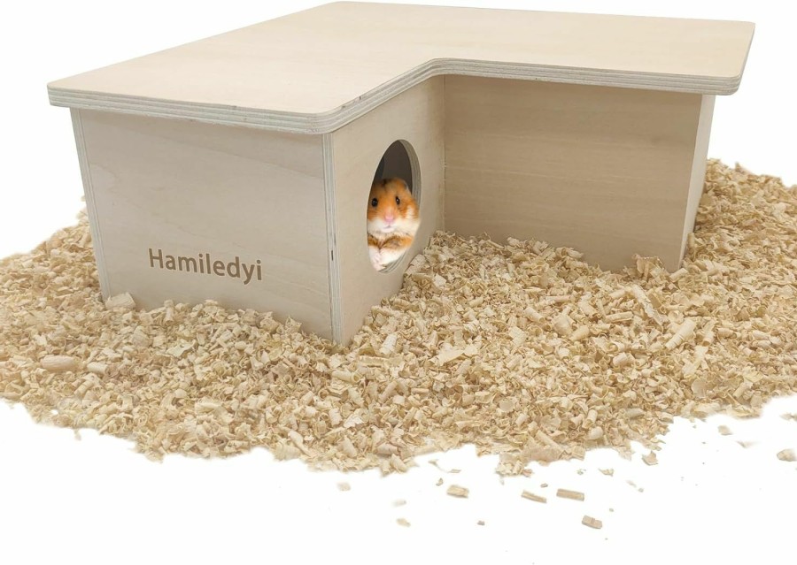 Small Animal Hamiledyi | Hamiledyi Guinea Pig Wood House, Detachable Hamster Castle Hideouts For Indoor Decor Gerbils Play Hut With Stairs Chinchilla Habitat With Window For Hedgehogs Mice