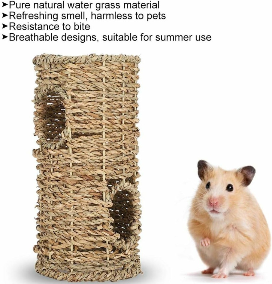 Small Animal Zerodis | Hamster Tunnel, Funny Summer Breathable Hamster Tunnel Grass Exercise Tube Accessory Small Pets Chewing Toys