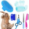 Small Animal KALAMANDA | Rabbit Grooming Kit, Rabbit Brush For Shedding With Bunny Nail Clipper, Rabbit Nail Trimmers With Pet Combs For Hamster Guinea Pig Ferret By Kalamanda(6 Pack)