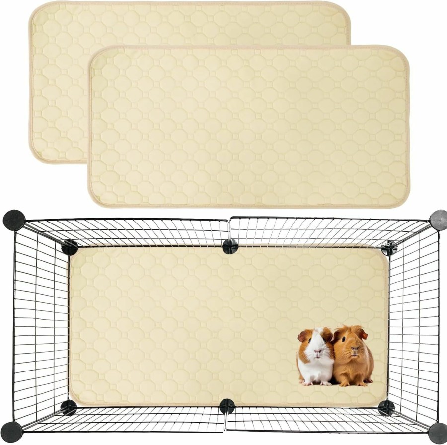 Small Animal FEGPIG | Fegpig 2 Pack Guinea Pig Cage Liners For Guinea Pig Cage 14 * 27Inch Washable Guinea Pig Pee Pads Waterproof Reusable And Non-Slip Guinea Pig Bedding Super Absorbent, For Small Animals