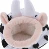 Small Animal UKCOCO | Ukcoco Plush Bunny Plush Cow Stuffed Hedgehog Guinea Pig Habitat Cow Hamster Hideout Rabbit Bed House Small Pet House Guinea Pig House Rat House Decor Warm Bed Cotton Nest Sleeping Nest