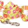 Small Animal Yellow Dog Design | Yellow Dog Design Green Bouquet Ez-Grip Dog Leash With Comfort Handle 1\" Wide And 5' (60\") Long, Large