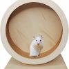 Small Animal Hamiledyi | Hamster Wooden Wheels, Small Pets Silent Running Wheel 8.27\" In Diameter, Mute Exercise Spinner Non Slip Hamster Cage Accessories Toys For Syrian Hamster Gerbil Guinea Pig