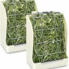 Small Animal TOMOON | Tomoon Rabbits Hay Feeder - 2 In 1 Feeder Bowls For Guinea Pigs Chinchillas Bunny Hay Feeder Dispenser Alfalfa Hay Dispenser - 2 Pack