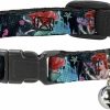 Small Animal Buckle-Down | Buckle-Down Breakaway Cat Collar - Ariel Underwater Poses/Palace Silhouette - 1/2\" Wide - Fits 6-9\" Neck - Small