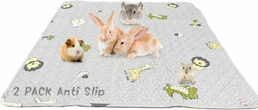 Small Animal kathson | Kathson 2 Pack Washable Guinea Pig Pee Pads, Reusable Guinea Pig Cage Liners 35\" X 35\", Non-Slip Small Animal Pads Reusable Training Pee Pads Dog Whelping Mat Dog Playpen Mats