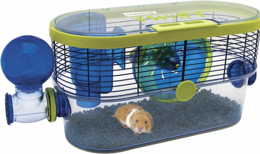 Small Animal Habitrail | Habitrail Cristal Hamster Cage, Small Animal Habitat With Hamster Wheel, Water Bottle And Hideout,White