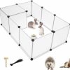 Small Animal PINVNBY | Pinvnby Small Pet Playpen Portable Resin Pet Yard Fence Puppy Crate Kennel For Dog Cat Kitten Rabbit Ferret Guinea Pig Bunny Hedgehogs, Outdoor & Indoor(12 Panels)