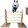 Small Animal kathson | Kathson Rabbit Jump Bar, Natural Wood Toy Set Adjustable Height Jump Hurdle Bar Rabbit Exercise Obstacle Training Games