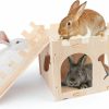 Small Animal BWOGUE | Bwogue Extra Large Wooden Rabbit Castle Bunny House And Hideouts Detachable Small Animal Play Hideaway Hut For Indoor Adult Rabbit Guinea Pig Chinchilla Habitat