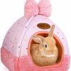 Small Animal Kwerdas | Kwerdas Bunny Bed Hideout House Cage Accessory For Rabbit Guinea Pig Hamster Cozy And Warm Rabbit Bed With Cute Bowknot Design