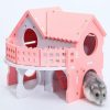 Small Animal Hamiledyi | Hamiledyi Wooden Hamster House,Assemble Ecological Wood Small Animal Hideout Hut Deluxe Double Deck Villa Slide Exercise Toys For Syria Hamster Mouse Rat Gerbil