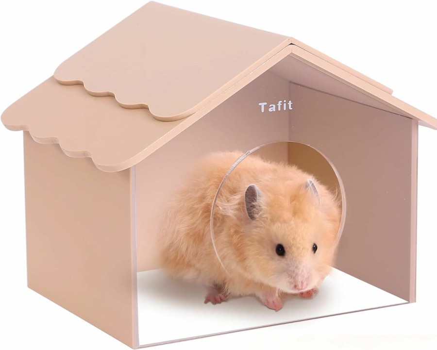 Small Animal tafit | Tafit Hamster Hideout Cute Acrylic Small Animals House Habitats Decor For Dwarf Hamsters, Syrian Hamsters, Gerbils, Hedgehogs, Rats, Mice, Lemmings, Blue