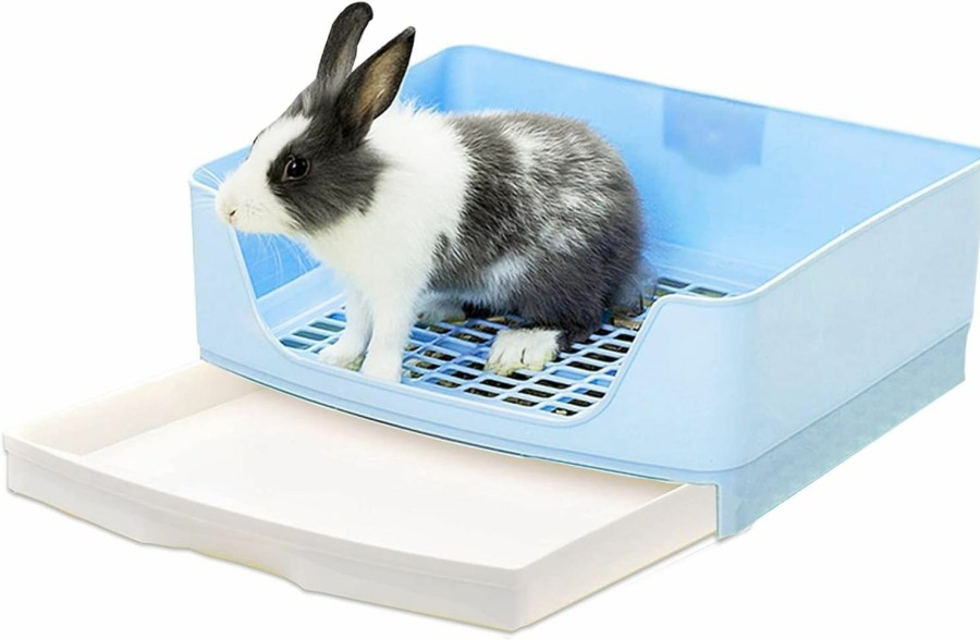 Small Animal Generic | Generic Large Rabbit Litter Box Bunny Litter Box Cage Bigger Corner Toilet Box Pet Pan With Drawer For Guinea Pig, Adult Hamster, Galesaur, Ferret, Bunny, Small Animals …