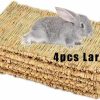 Small Animal Hamiledyi | Hamiledyi Grass Mat Woven Bed Mat For Small Animal 4Pcs Large Bunny Bedding Nest Chew Toy Bed Play Toy For Guinea Pig Parrot Rabbit Bunny Hamster Rat