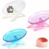 Small Animal Lucky Interests | Lucky Interests 3 Pcs Hamster Flying Saucer, Silent Running Exercise Wheel, Jogging Spinner Wheel Cage Toy With Food Bowl For Dwarf Hamster Syrian Hamster Hermit Crab (White+Dark Pink+Dark Blue)