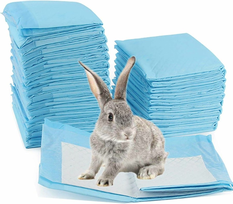 Small Animal PINVNBY | Pinvnby Disposable Rabbit Pee Pads,Puppy Toilet/Potty Training Pads, Super Absorbent Cats Cage Liners For Rabbits Chinchillas Guinea Pigs Hamsters Cat Small Animals(50 Pcs Blue)